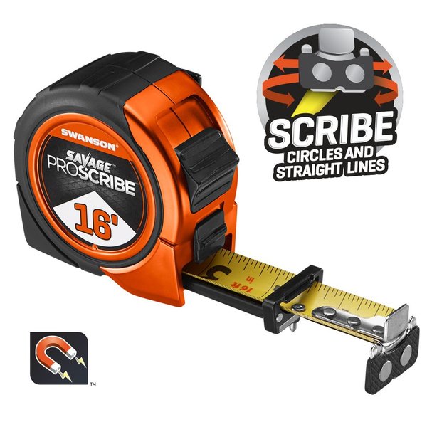 Swanson Tool 16' Magnetic Savage® ProScribe Tape Measure SVPS16M1